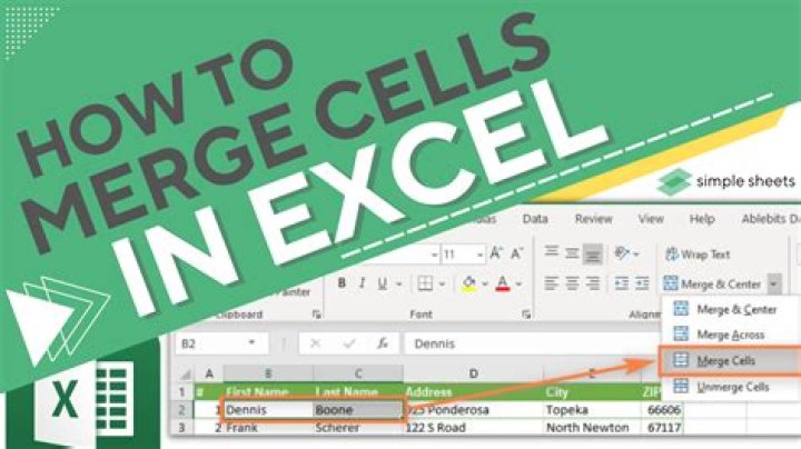 How do you fix merged cells the same size?