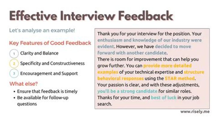 How do you write a bad feedback for an interview?