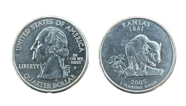 How much is a 2005 Kansas In God We Rust quarter worth?