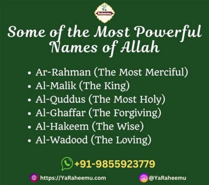 What are the 8 powerful names of Allah?