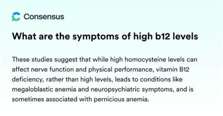 What are the symptoms of high B12 levels?