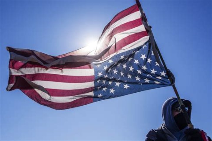 What does a distressed American flag mean?