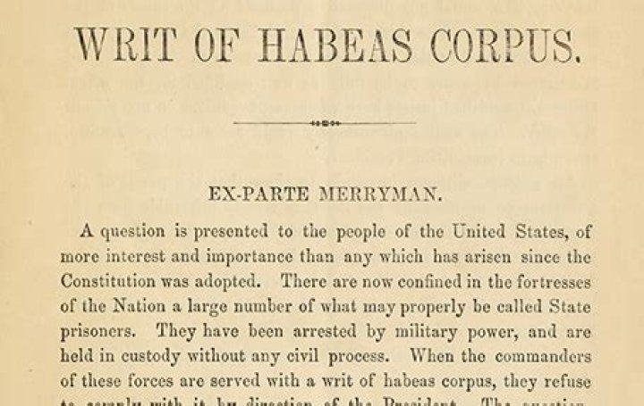 What is habeas corpus in the Civil War?